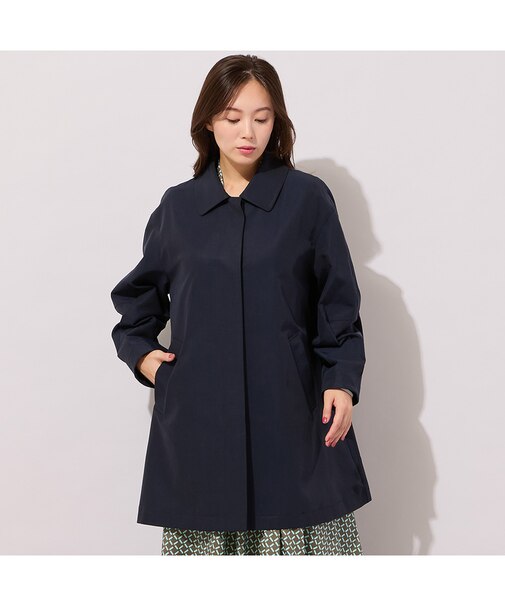 【接触冷感】デザインタックスリーブ・ステンカラーコート