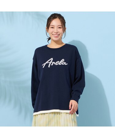 【手洗いOK】『Anela』スパンコール刺繍ニット