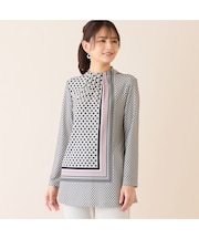 【洗える・日本製】ドットパネル柄チュニック