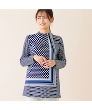 【洗える・日本製】ドットパネル柄チュニック