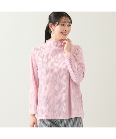 【洗える・3L/4Lサイズあり】タックジャカードカットソー