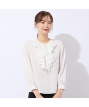 フリル衿ブラウス