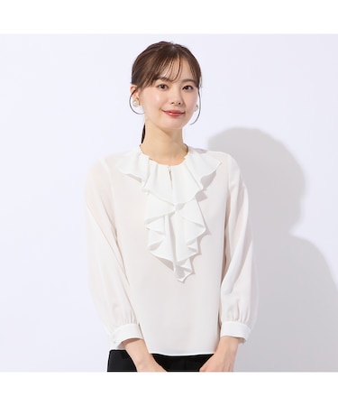 フリル衿ブラウス
