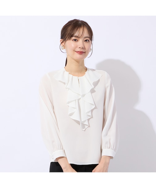 フリル衿ブラウス