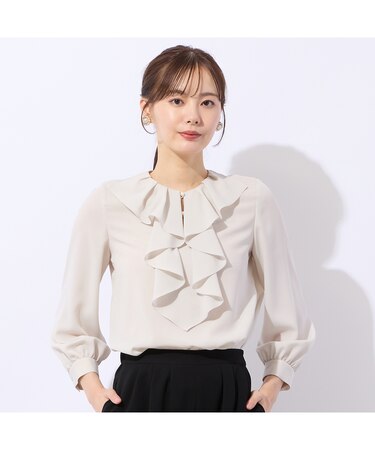 フリル衿ブラウス
