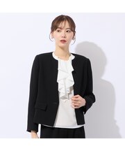 【セットアップ可】ダブルクロスノーカラージャケット