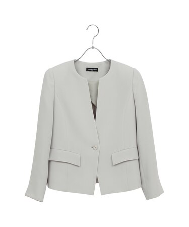 【セットアップ可】ダブルクロスノーカラージャケット