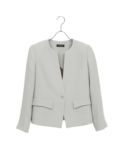 【セットアップ可】ダブルクロスノーカラージャケット