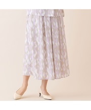 【洗える・セットアップ可】幾何柄フレアスカート