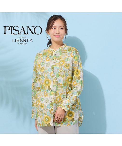 【手洗いOK・綿100%・リバティコラボ・2Way】サイドタックブラウス