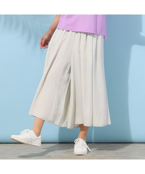 【手洗いOK・セットアップ対応】製品洗い・テンセルデニムキュロットパンツ