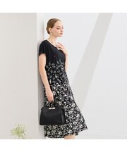 【M～4L】ウォッシャブルフラワープリントワンピース
