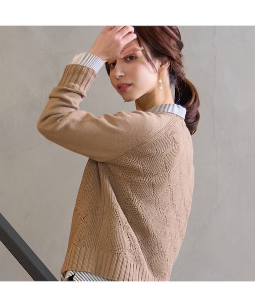 綿混プルオーバーニット