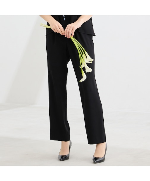 【WEB先行販売/セットアップ対応】バックサテン梨地オールゴムパンツ