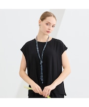 【WEB先行販売/セットアップ対応】バックサテン梨地フレンチスリーブブラウス