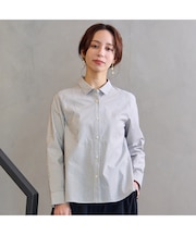 【洗える】ロンドンストライプ切り替えブラウス