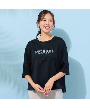 【手洗いOK・綿100%】PISANOジルコンロゴカットソー