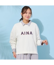 【手洗いOK】『AINA』デニムアップリケカットソー