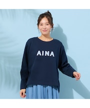 【手洗いOK】『AINA』デニムアップリケカットソー