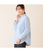 【洗える】サイドスリットストライプシャツ