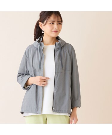 ギンガムチェックスタンドカラーブルゾン