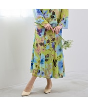 【L～4L/セットアップ対応】オーストリア製素材フレアスカート