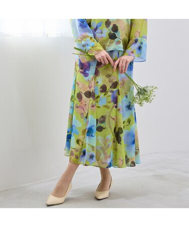 【L～4L/セットアップ対応】オーストリア製素材フレアスカート