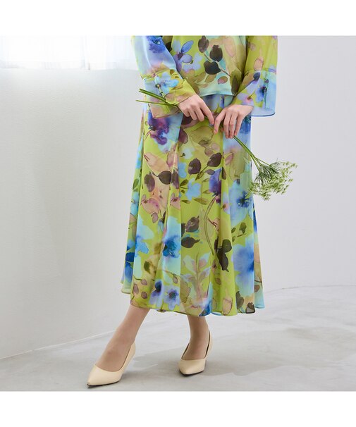 【L～4L/セットアップ対応】オーストリア製素材フレアスカート