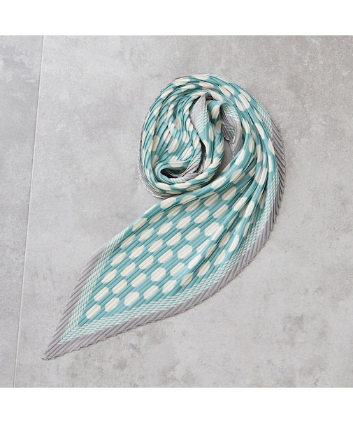 ドットプリント　ウォッシャブルプリーツスカーフ