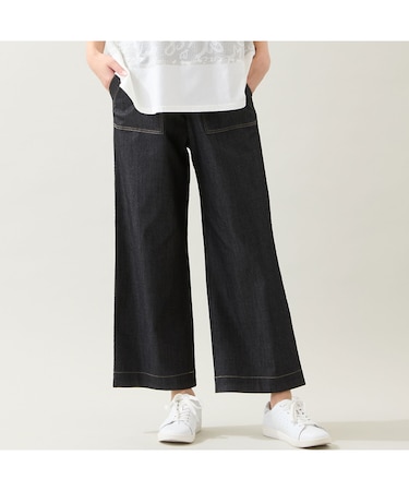 【洗える・快適ストレッチ・L~4Lサイズ】コットンブレンドデニムパンツ
