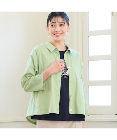 【洗える・L～3Lサイズ】ハニカムデニムジャケット