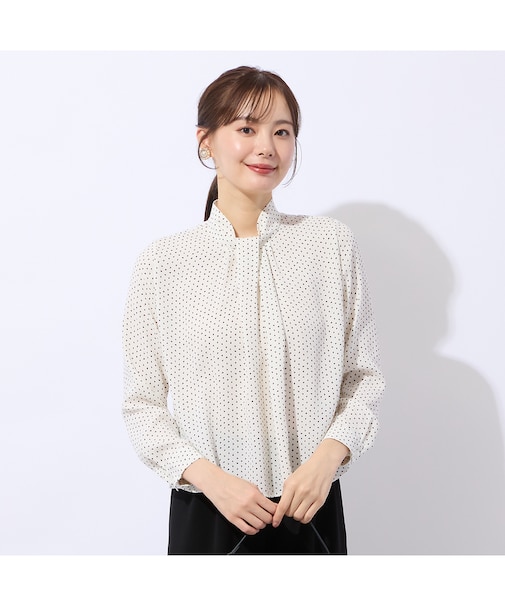 【洗える・セットアップ対応】ミニリンゴプリントブラウス