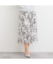 【洗える・セットアップ対応】ボタニカルプリントチュールスカート