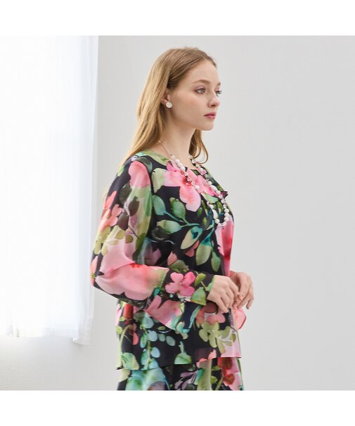 【M～4L/セットアップ対応】オーストリア製素材フリルブラウス