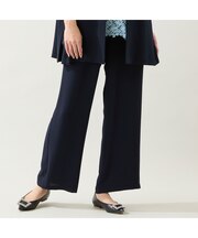 【洗える・セットアップ可・L~4Lサイズ】ウエストリボンイージーワイドパンツ