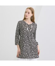 【M～4L】スクエアモノトーンプリントTシャツ