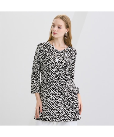 【M~4L】スクエアモノトーンプリントTシャツ