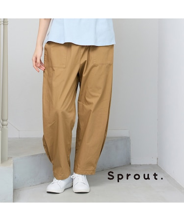 【Sprout./L～4L】オールゴム裾タックパンツ