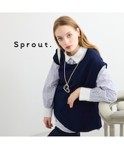 【Sprout./M～4L】ヘリンボーンジャカードベスト