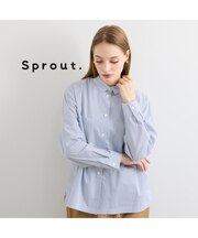 【Sprout./M～4L】イタリア製素材ドット/ボールプリントブラウス