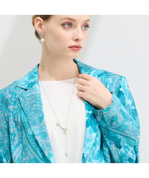 シルバーボールフリースライドネックレス