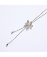 フラワークリスタルシルバーネックレス