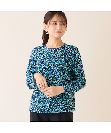 【洗える・日本製】小花柄カットソー