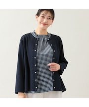 【洗える・オケージョン対応・セットアップ可・L～4Lサイズ】ペプラムブラウス