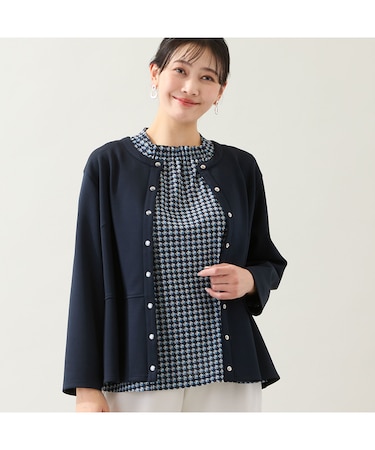 【洗える・オケージョン対応・セットアップ可・L～4Lサイズ】ペプラムブラウス