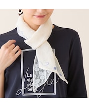 レース重ね刺繍入りストール