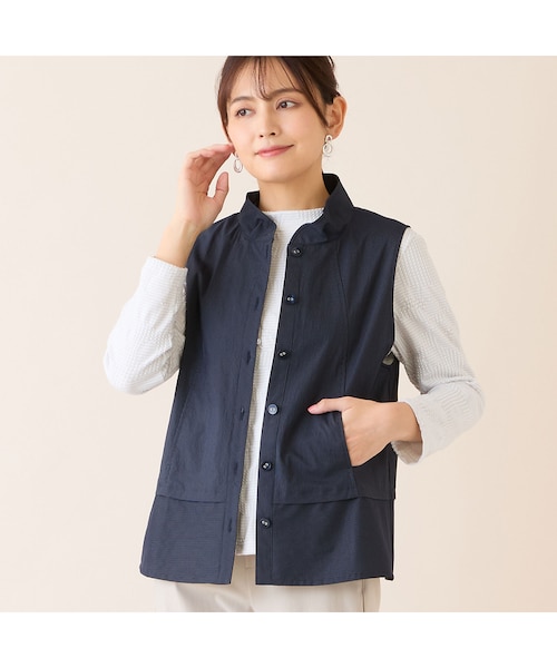 フリル襟ストレッチベスト｜ジュニアーオンラインショップの通販