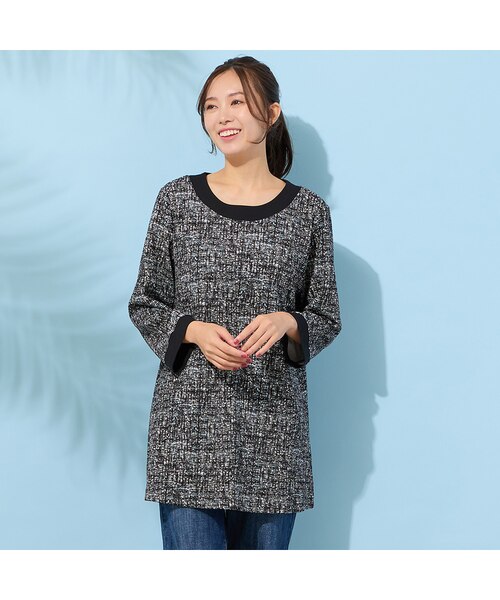手洗いOK】DJニット・フレアーシルエットチュニックカットソー（追加分