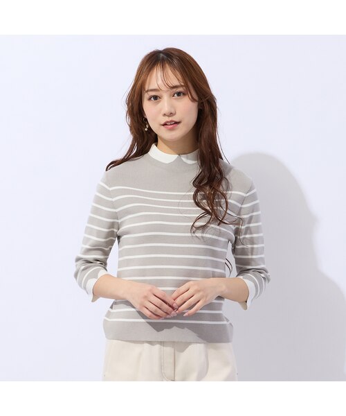 洗える】衿付き風ボーダーニット｜ジュニアーオンラインショップの通販