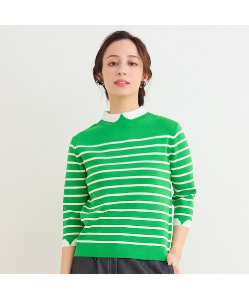 洗える】衿付き風ボーダーニット｜ジュニアーオンラインショップの通販